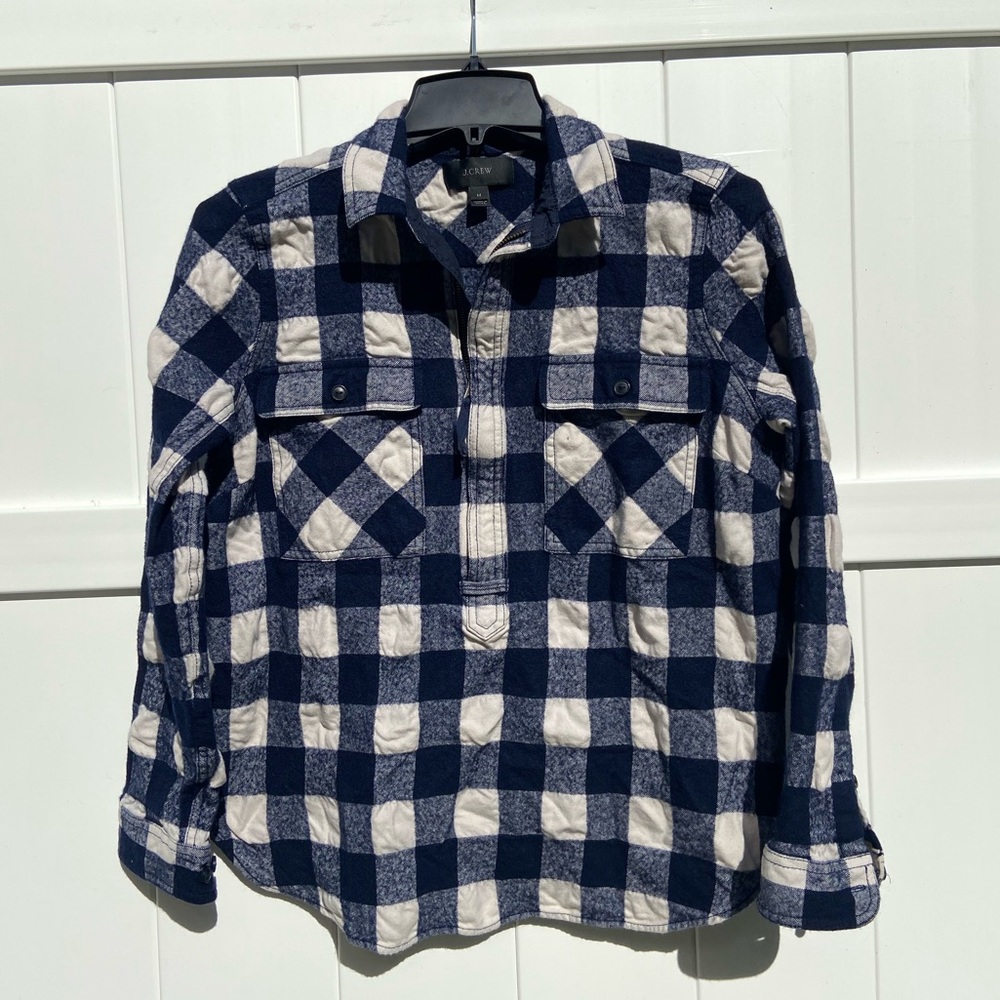J. Crew Flannel Half Zip Shirt
